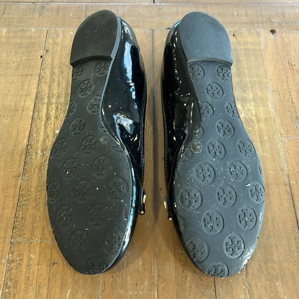Tory Burch leopard pony hair patent leather flats women’s size 9 animal print